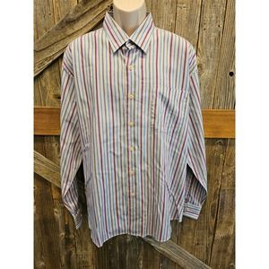 Alan flusser 2XL XXL long sleeve button up Career business casual stripes EUC